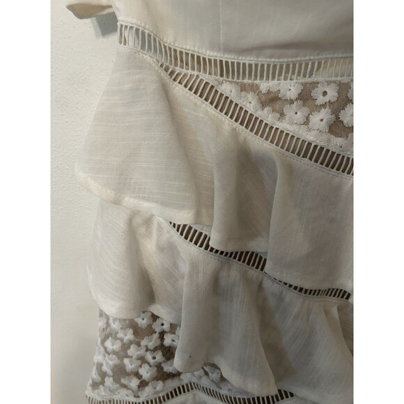 Selfie Leslie Aramis Strapless Lace And Ruffle Mini Dress White Size Small - Picture 6 of 10